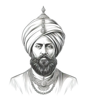 illustration of Guru Gobind Singh Jayanti ai generative
