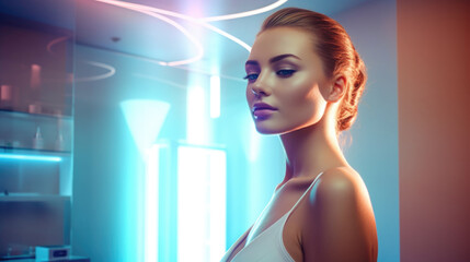 Futuristic Beauty Concept with a Modern Woman