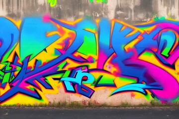 Graffiti on the wall, urban street art concept. Close up