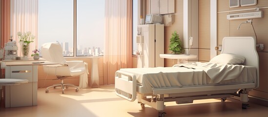 Contemporary and cozy hospital room.