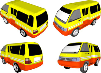 Vector sketch illustration of road transport public transport car design