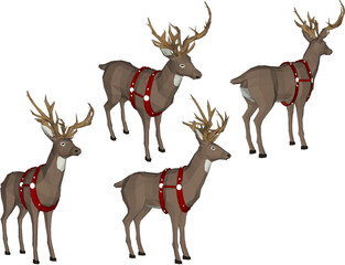 vector sketch illustration of snow deer animal design on Christmas day