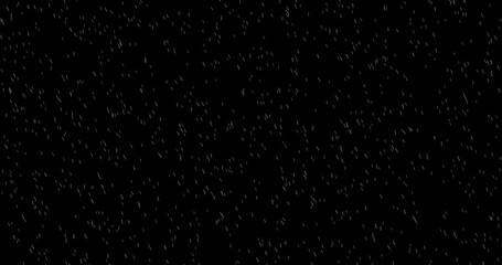 Cinematic Realistic rainfall animation overlay background. Heavy rain storm seamless loop animation. Surreal raindrops falling thunderstorm overlay. Raindrops on black bg.
