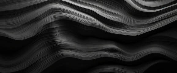 Wavy dark gray texture. Reworked close-up photo of wall surface. Grunge abstract black and white background on the subject of modern interior, architecture or technology