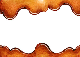 水彩で描いたチョコレートのフレーム