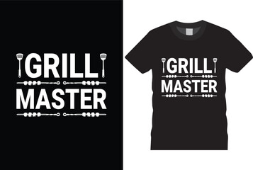 Italian Grill Master T-Shirt, vector icon t-shirt design - obrazy, fototapety, plakaty