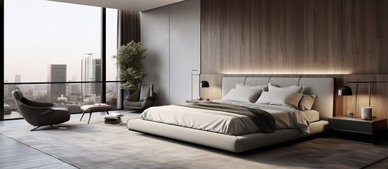 visualization of a contemporary urban bedroom design