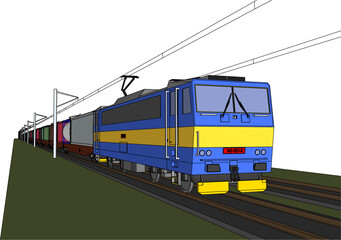 Naklejka premium Vector sketch illustration of the situation design of a train station in a big city