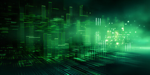 Abstract Green Matrix Background Data Tech Illustration