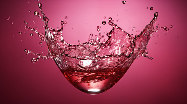 red splash in glass HD 8K wallpaper Stock Photographic Image 