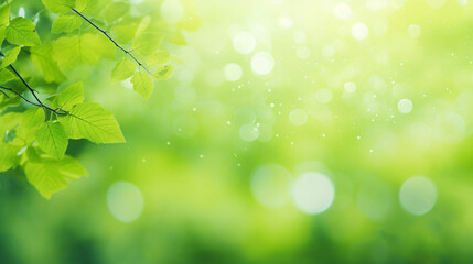 Fototapeta na wymiar Leaf background bokeh blur green background