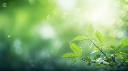 Leaf background bokeh blur green background