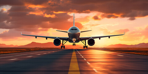 Aviation Excellence: Passenger Aircraft Landing in Stunning Detail

 - obrazy, fototapety, plakaty
