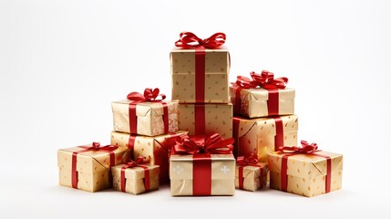 Fototapeta premium Christmas Gifts Isolated on the White Background 