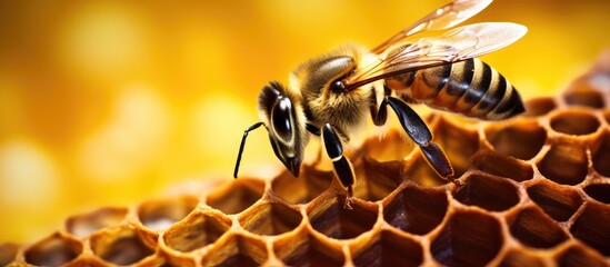 Close up of a honey bee queen cell