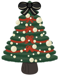 심플 크리스마스트리, 크리스마스 트리장식,성탄절 트리 일러스트