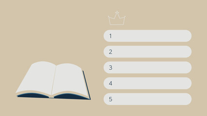 Book and standings from 1st to 5th place.