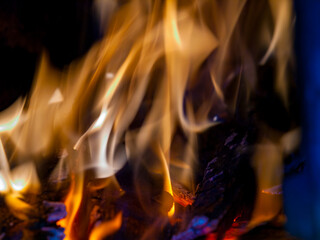 Feel the warmth and see the flicker, close-up.