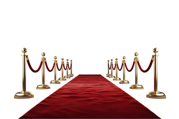 red carpet isolated on white background. generative ai.