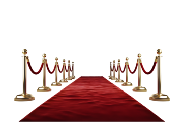 red carpet isolated on white background. generative ai.
