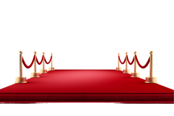 red carpet isolated on white background. generative ai.