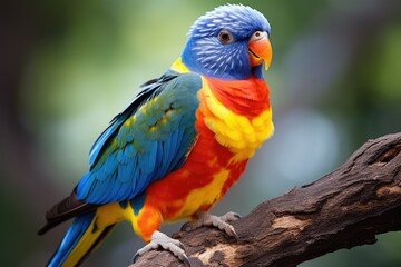 Lovely surrendering manner of blue and orange with white belly