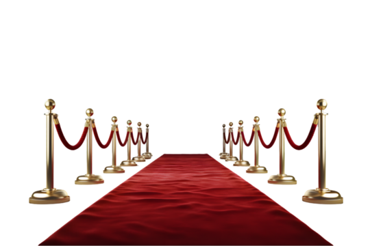 red carpet isolated on white background. generative ai.