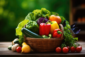 vegetable in basket on kitchen room