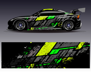 Car wrap design vector.Graphic abstract stripe racing background designs for vehicle, rally, race, adventure and car racing livery