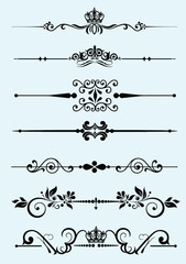 Collection of Ornamental Rule Lines in Different Design styles. Color vector illustration