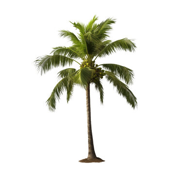 Photo of palm tree isolated on transparent background.