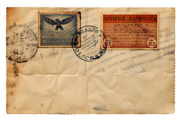 vintage letter airmail grunge old retro postal postcard texture. generative ai.