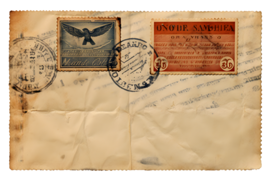 vintage letter airmail grunge old retro postal postcard texture. generative ai.