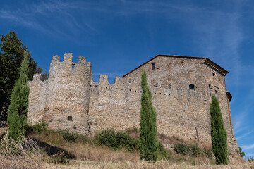 View of the ancient castle of Montegualandro, Tuoro sul Trasimeno, Perugia, Italy, Tuoro sul Trasimeno, Perugia, Italy