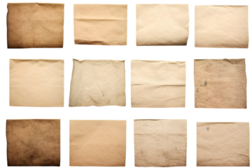 Vintage Paper Texture Pack Old Retro Book Pages set. generative ai.