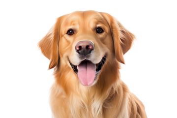 Cute fluffy portrait smile Puppy dog that looking at camera isolated on clear png background, funny moment, lovely dog, pet concept.