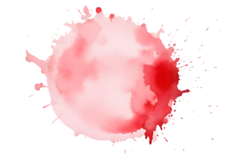 Watercolor red spot isolated on a white transparent background. generative ai.