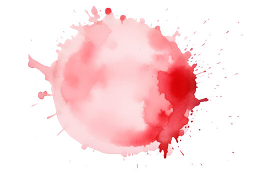 Watercolor red spot isolated on a white transparent background. generative ai.