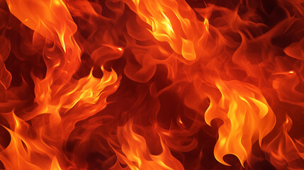 Seamless pattern of flaming fire blaze burning
