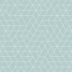 Seamless geometric background for your designs. Modern light blue and white ornament. Geometric abstract pattern