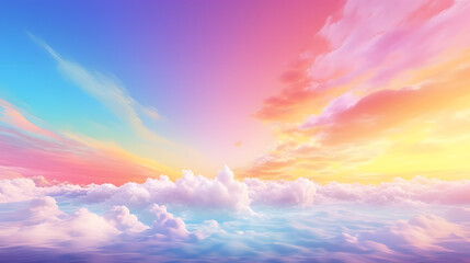 3d render, abstract fantasy background of colorful sky with neon clouds isolated on a white background. generative ai. - obrazy, fototapety, plakaty
