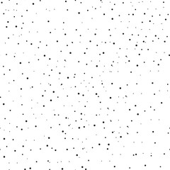Vector illustration of seamless black dot pattern with different grunge effect rounded spots isolated on white background - 686503378