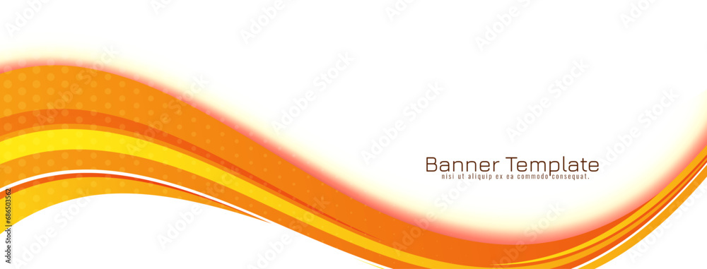 Wall mural Yellow and orange color wave style banner design