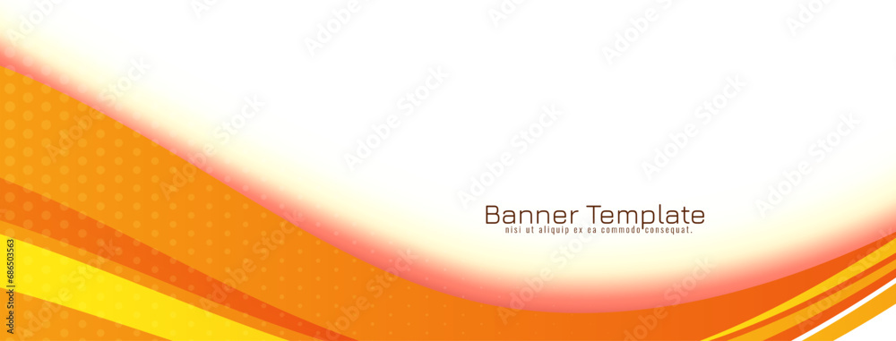 Wall mural Dynamic Yellow and orange color wavy stylish banner design