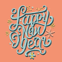 Free Happy New Year 2024 social media post template design. AI generative.
