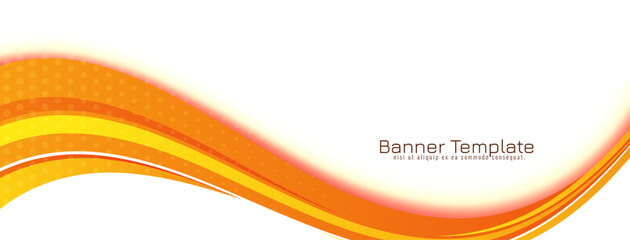 Obraz premium Yellow and orange color wave style banner design