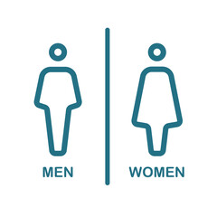 Restroom male and female sign on white background