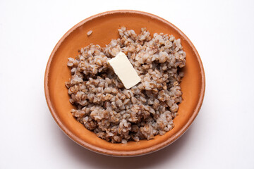 buckwheat porridge with butter, healthy food