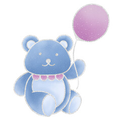 teddy bear holding a balloon