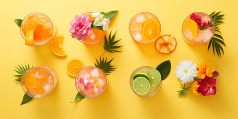 tropical cocktail set concept